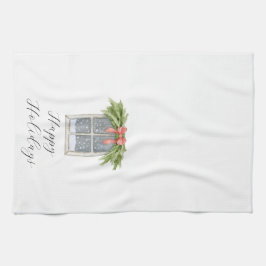 Glad helg Vintage Window Kitchen Towel Kökshandduk