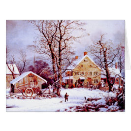 Glad helg. Vinterscenens julkort Hälsningskort