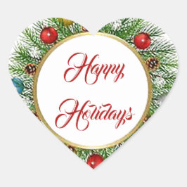 Glad helg Wandedeckare Hjärtformat Klistermärke