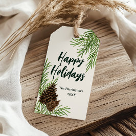 Glad helg Watercolor Gräs Elfenbenskusten jul Presentetikett