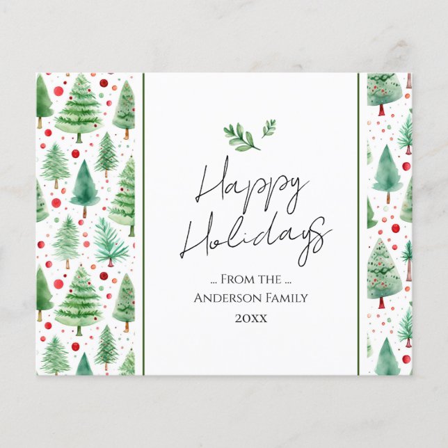 Glad helg Watercolor Träd (Framsida)