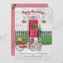 Glad helg Weimaraner Bicycle Red Door