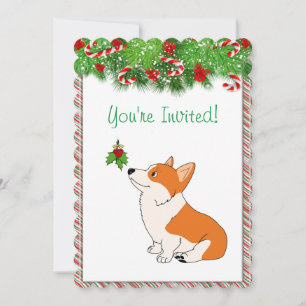 Glad helg Welsh Corgi Tecknad Inbjudningar