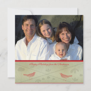 Glad helg Whimsical Red Bird Card Inbjudningar