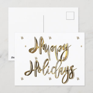 Glad helg White Diamonds Guld Script-Chic Vykort