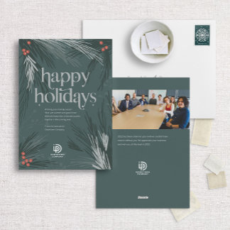 Glad helg Winter Gräs Business Helgdag Card Julkort