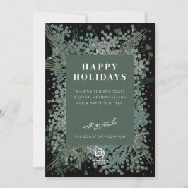 Glad helg Winter Greenery Helgdag Card Julkort