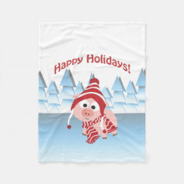 Glad helg! Winter Gris Fleecefilt