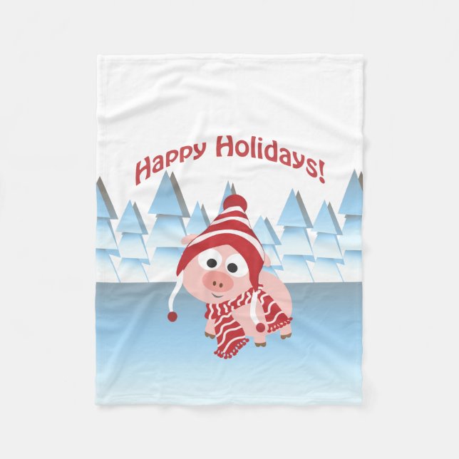 Glad helg! Winter Gris Fleecefilt (Framsidan)