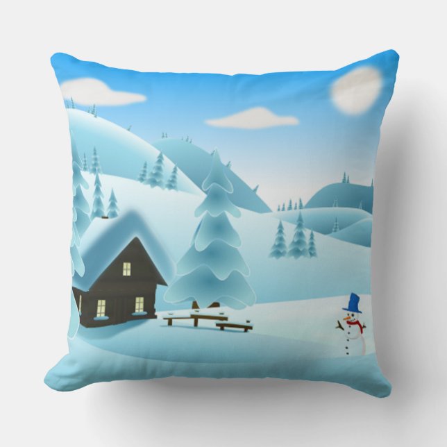 "GLAD HELG" WINTER LANDSCAPE KUDDE (Framsida)