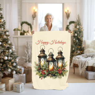 Glad helg Winter Lanterns Fleecefilt