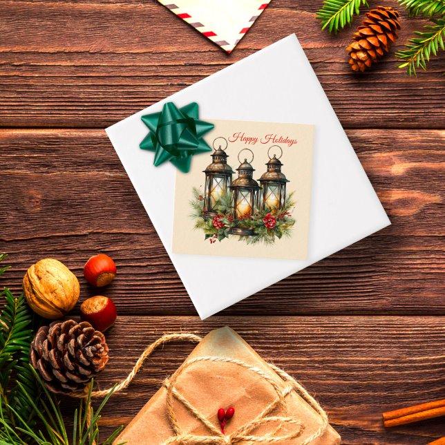 Glad helg Winter Lanterns Gift-Märkre Gåvor Etiketter (Skapare uppladdad)