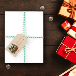 Glad helg Winter Lanterns Gift-Märkre Presentetikett