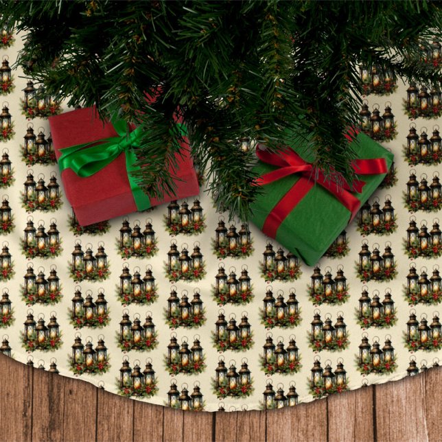 Glad helg Winter Lanterns Julgransmatta Borstad Polyester (Skapare uppladdad)