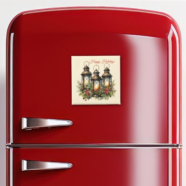 Glad helg Winter Lanterns Magnet (Skapare uppladdad)