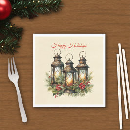 Glad helg Winter Lanterns Pappersservett