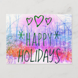 GLAD HELG WINTER VÄG POSTCARD VYKORT