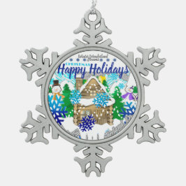 GLAD HELG | WINTER WONDERLAND | SNÖFLINGA PEWTER JULGRANSPRYDNAD