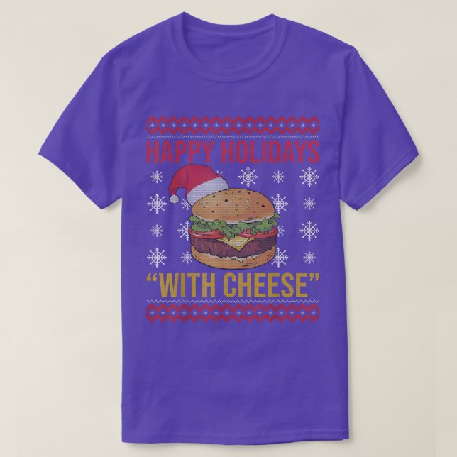 Glad helg with Cheese Funny Hamburger Christm T Shirt (Design framsida)