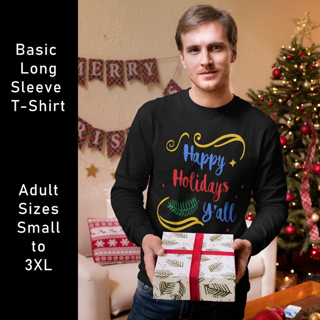 Glad helg Y'all, fin juldesign, ZSG T Shirt (Happy Holidays Y'all, Funny Christmas Design, ZSG T-Shirt)