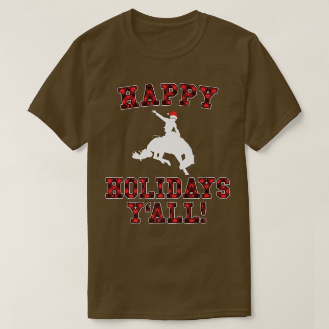 Glad helg Y'all Red Buffalo Play Teas Rodeo T Shirt (Design framsida)