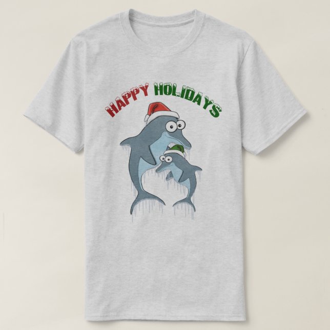Glad helgdelfiner tee (Design framsida)