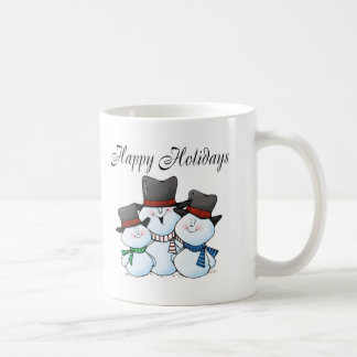 Glad helgsnögubbefamilj kaffemugg