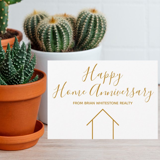 Glad Hem Jubileum Fastighetsbolag Guld Kort (Skapare uppladdad)