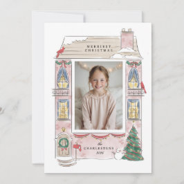 glad hem jul ram hälsningskort julkort
