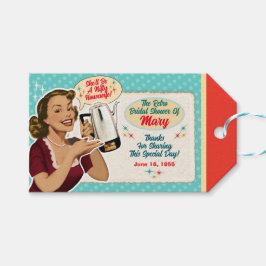 Glad hemmafru Bröllopsfest Receptkort Presentetikett