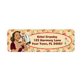 Glad hemmafru Returadressetiketter - Körsbärsfärg Returadress Etikett