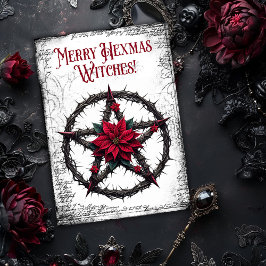 Glad Hexmas Häxor Julkort Tack Kort