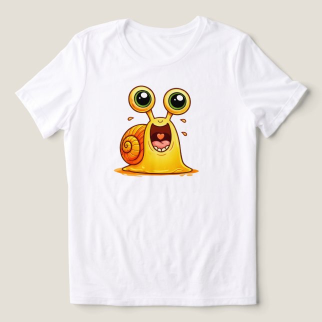 Glad Hjärt Snigel Dam Natur T-Shirt (Design Framsida)