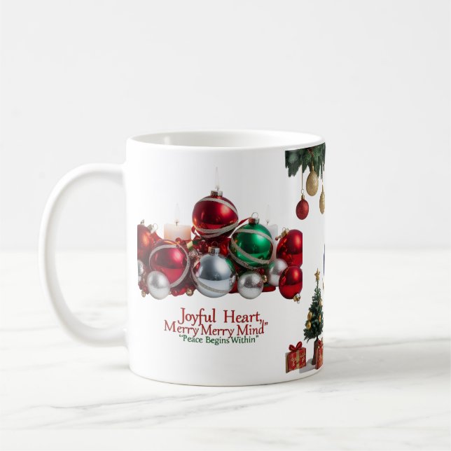 Glad hjärta, glad glädjefull ande — Klassisk jul Kaffemugg (Vänster)
