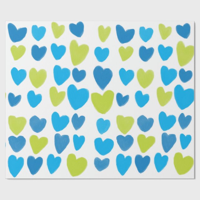 Glad hjärta julinpackningspapper presentpapper (Platt)
