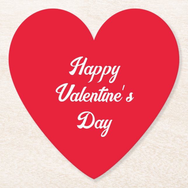 Glad hjärtans dag - enkel typografi Rött hjärta Underlägg Papper (Framsida)