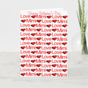 Glad hjärtans dag-hälsningskort Mimi Red Heart Helgkort