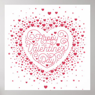 Glad hjärtans dag Heart Poster 24 x 24