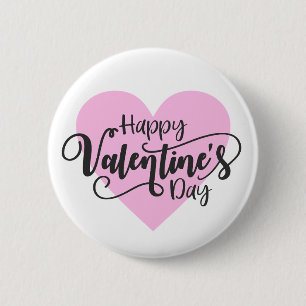 Glad hjärtans dag-kalligrafi PIN-knapp Knapp