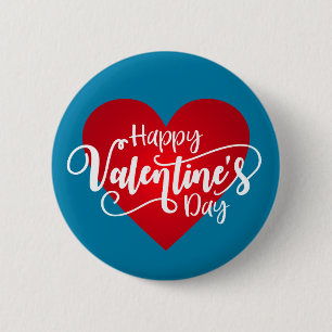 Glad hjärtans dag-kalligrafi PIN-knapp Knapp