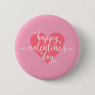 Glad hjärtans dag-kalligrafi PIN-knapp Knapp