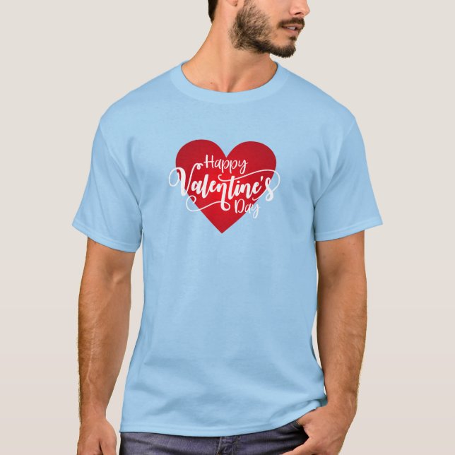 Glad hjärtans dag Kalligrafi | T-Shirt (Framsida)