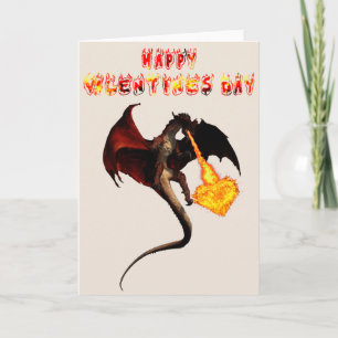 Glad hjärtans dag Red Dragon Fire Heart Kort