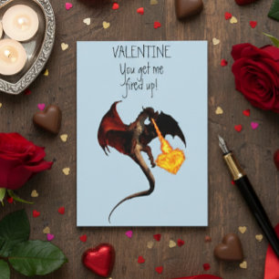 Glad hjärtans dag Red Dragon Fire Heart Kort