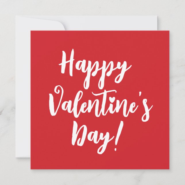 Glad hjärtans dag röd, modern manustypografi kort (Framsida)