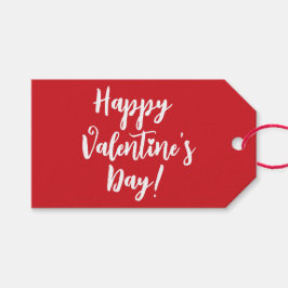 Glad hjärtans dag röd, modern manustypografi presentetikett