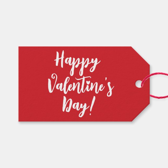 Glad hjärtans dag röd, modern manustypografi presentetikett (Framsidan (Horisontell))