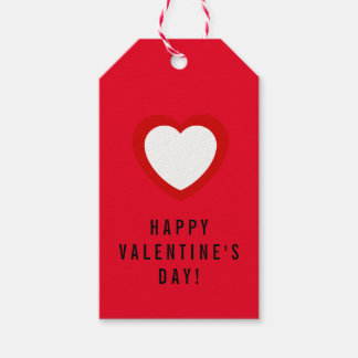 Glad hjärtans dag Vit hjärta på Alla hjärtans dag Presentetikett