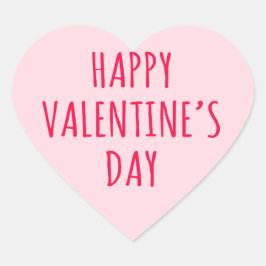 Glad hjärtats rosa hjärtformat klistermärke