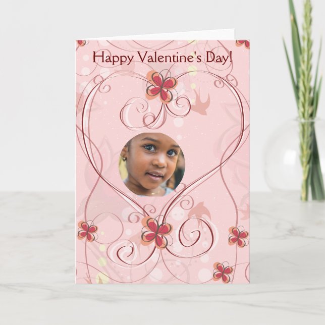 Glad hjärtblomma från Alla hjärtans dag Foto Helgkort (Framsida)